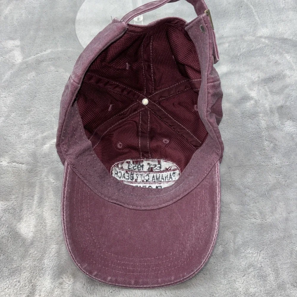 Panama City Beach Florida Established 1953 Ball Cap Burgundy Distressed